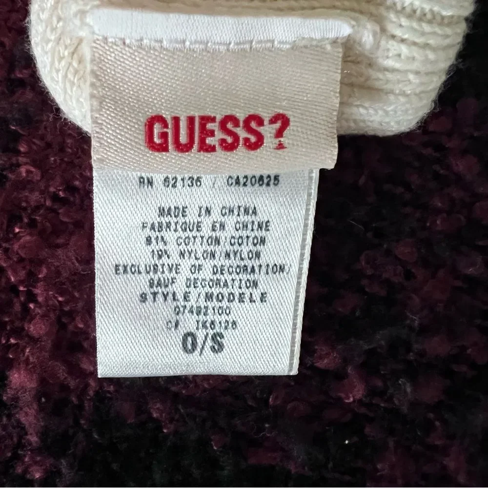 Guess Vintage White Knit Gloves OS